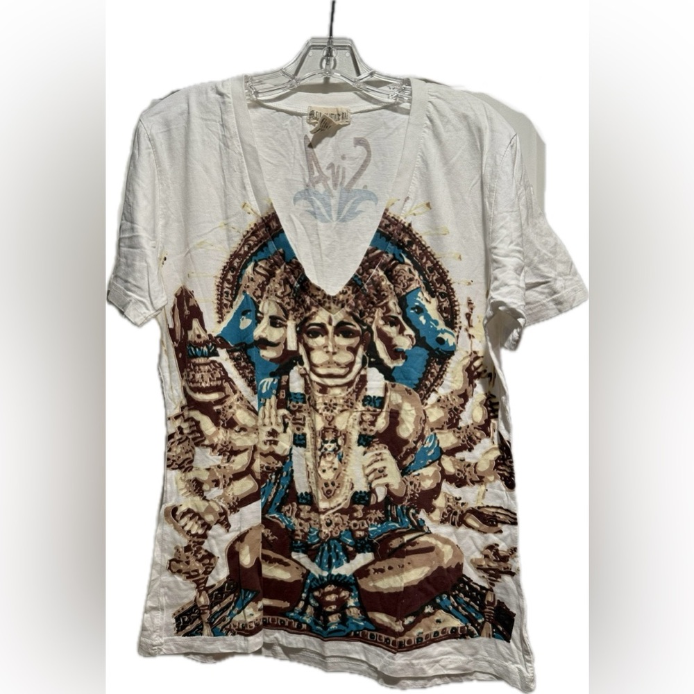 Sir Alistair Rai Shiva deep v-neck tunic t-shirt L NWOT